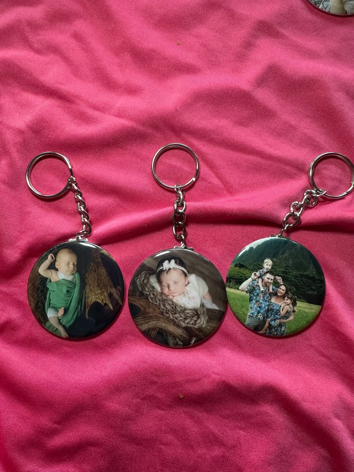 2.25" Chain Key Ring Photo Button